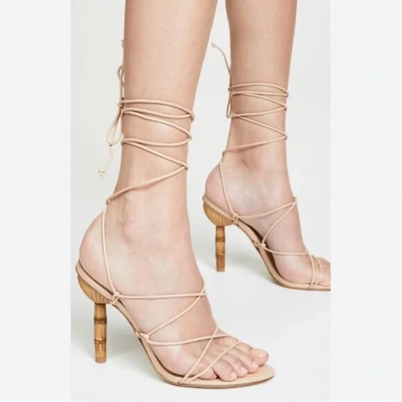 Cult Gaia Soleil White Lace Up Sandal - Picture 1 of 3